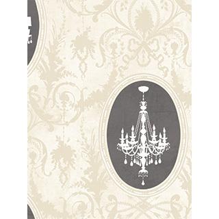 Seabrook Designs CM10700 Camille Acrylic Coated Chandelier Wallpaper